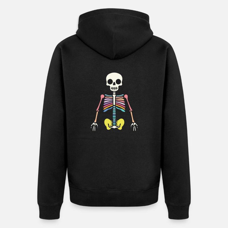 Icône squelette d’Halloween - Veste à capuche bio Premium Unisexe - noir
