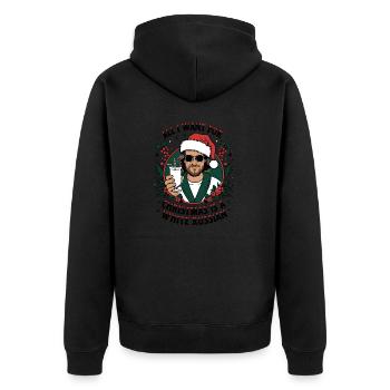 Big Lebowski All i want for Christams - Unisex Premium Organic Zip Hoodie - black - Back - Nico (187cm)
