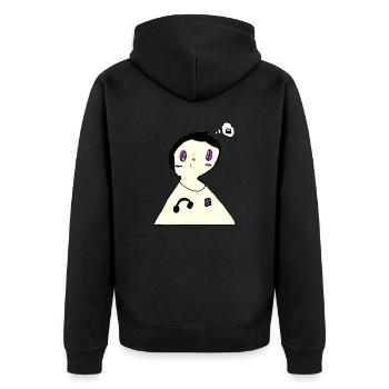 The work of a 7-year-old ^^ - Unisex Premium Organic Zip Hoodie - black - Back - Nico (187cm)