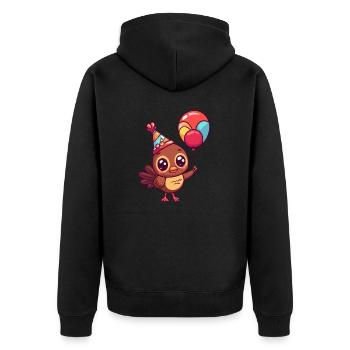 Truthan Birthday Comic Cute - Unisex Premium Organic Zip Hoodie - black - Back - Nico (187cm)