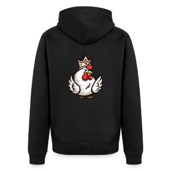 Coq Cartoon Couronne - Veste à capuche bio Premium Unisexe - noir - Dos - Nico (187cm)