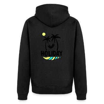 Palms Relax Holiday - Unisex Premium Organic Zip Hoodie - black - Back - Nico (187cm)