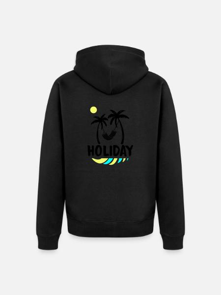 Palms Relax Holiday - Unisex Premium Organic Zip Hoodie - black