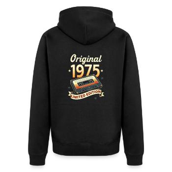 50ème Anniversaire Homme Femme 50 Ans 1975 Cadeau - Veste à capuche bio Premium Unisexe - noir - Dos - Nico (187cm)