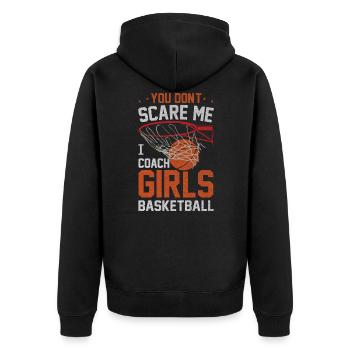 I Teach Girls Basketball Coach - Unisex Premium Organic Zip Hoodie - black - Back - Nico (187cm)