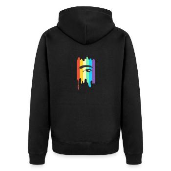 Visage arc-en-ciel LGBT - Veste à capuche bio Premium Unisexe - noir - Dos - Nico (187cm)