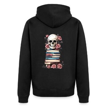 Piles de livres - Veste à capuche bio Premium Unisexe - noir - Dos - Nico (187cm)