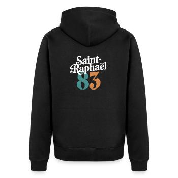 Saint-Raphaël 83 - Veste à capuche bio Premium Unisexe - noir - Dos - Nico (187cm)