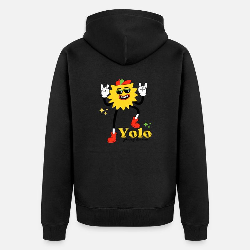 YOLO T-Shirt – Vivez l’instant présent ! - Veste à capuche bio Premium Unisexe - noir