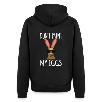 Easter Bunny - Unisex Premium Organic Zip Hoodie - black - Back - Nico (187cm)