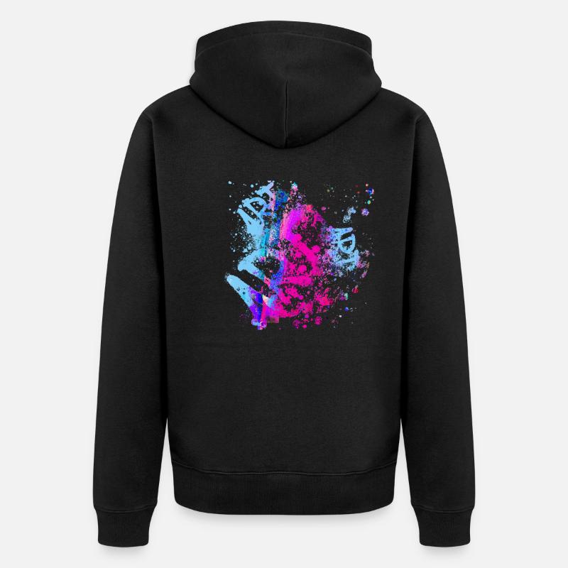 art,graffiti,malerei,bunt,artwork,kunst - Unisex Premium Bio Zip Hoodie - Schwarz