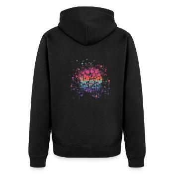 blumen.bunte blumen,regenbogen,Graffiti - Unisex Premium Bio Zip Hoodie - Schwarz - Hinten - Nico (187cm)