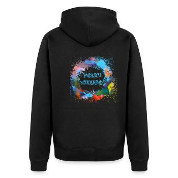 blumenkranz, kranz,schulkind,blumen,graffiti - Unisex Premium Bio Zip Hoodie - Schwarz - Hinten - Nico (187cm)