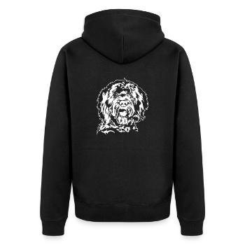 BARBET Dogs Portrait Dog Hunting Dog Wilsigns - Unisex Premium Organic Zip Hoodie - black - Back - Nico (187cm)