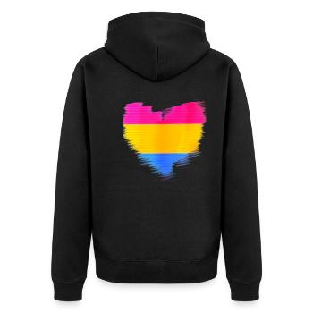 pansexual,heart,LGBT,flag,graphic - Unisex Premium Organic Zip Hoodie - black - Back - Nico (187cm)