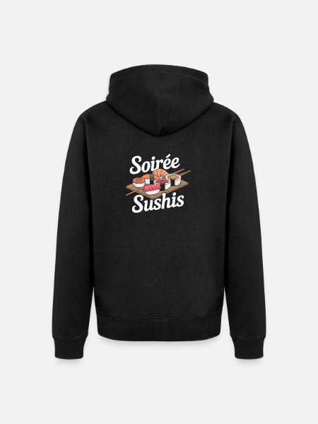Soirée sushis - Veste à capuche bio Premium Unisexe - noir