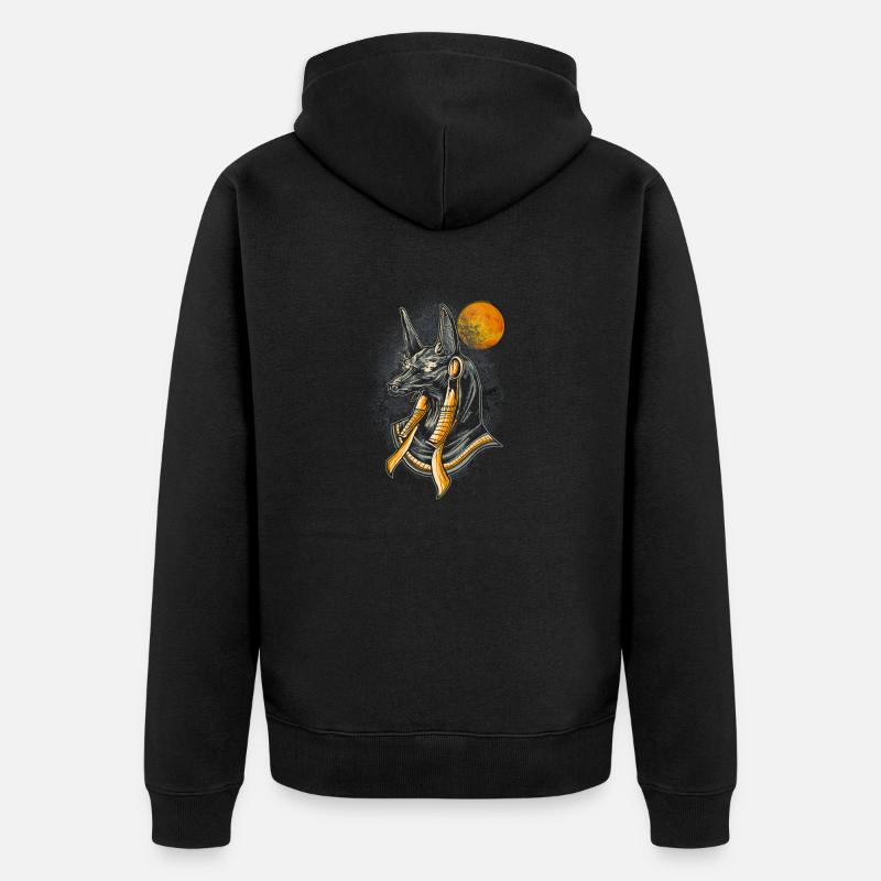 anubis - Unisex Premium Bio Zip Hoodie - Schwarz