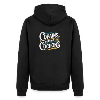 Copains comme cochons - Veste à capuche bio Premium Unisexe - noir - Dos - Nico (187cm)