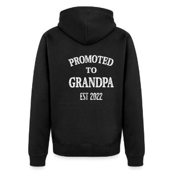 Promu Grand-Père Est 2022 - Veste à capuche bio Premium Unisexe - noir - Dos - Nico (187cm)