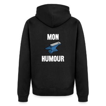 mon humour - Veste à capuche bio Premium Unisexe - noir - Dos - Nico (187cm)