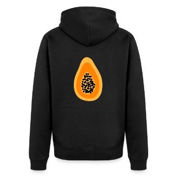Papaya Verkleidung Obst Kostüm Melone Frucht - Unisex Premium Bio Zip Hoodie - Schwarz - Hinten - Nico (187cm)