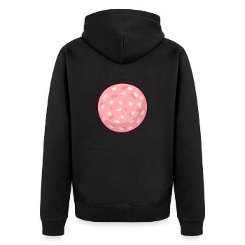 Fleischwurst Kostüm Fleischer Fleisch Wurst - Unisex Premium Bio Zip Hoodie - Schwarz - Hinten - Nico (187cm)