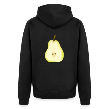 Karneval Birne Kostüm Obst Birnen Frucht - Unisex Premium Bio Zip Hoodie - Schwarz - Hinten - Nico (187cm)