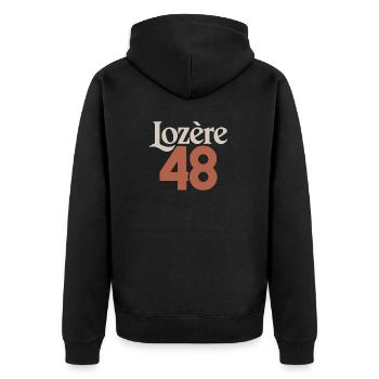 Lozère 48 - Veste à capuche bio Premium Unisexe - noir - Dos - Nico (187cm)