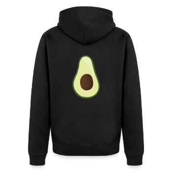 Avocado Kostüm Faschingskostüm Fasching Avocados - Unisex Premium Bio Zip Hoodie - Schwarz - Hinten - Nico (187cm)