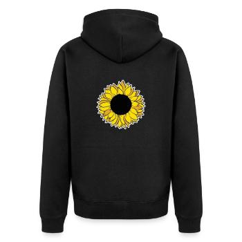Sonnenblume Kostüm Karneval Fasching Gelbe Blume - Unisex Premium Bio Zip Hoodie - Schwarz - Hinten - Nico (187cm)