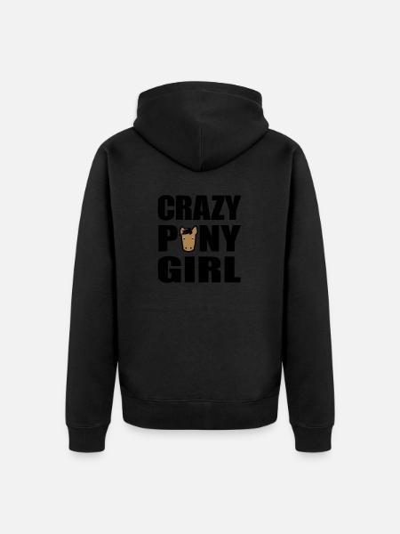 pony - Unisex Premium Organic Zip Hoodie - black