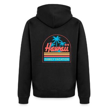 Familienurlaub Hawaii - Unisex Premium Bio Zip Hoodie - Schwarz - Hinten - Nico (187cm)