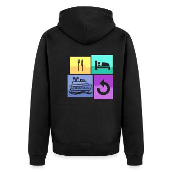 Family Cruise - Unisex Premium Organic Zip Hoodie - black - Back - Nico (187cm)