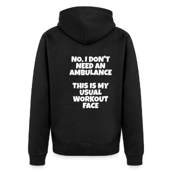 Drôle de gym disant Fitness Sport Citation - Veste à capuche bio Premium Unisexe - noir - Dos - Nico (187cm)