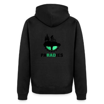 MTB bike mountain biker saddle solid downhill - Unisex Premium Organic Zip Hoodie - black - Back - Nico (187cm)