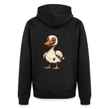 Goose Halloween Zombie - Unisex Premium Organic Zip Hoodie - black - Back - Nico (187cm)