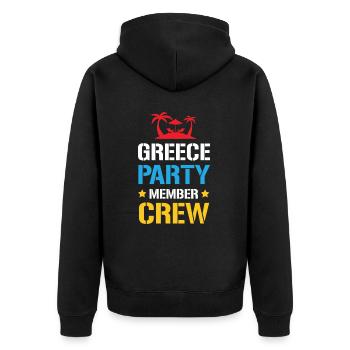 Greece Party Crew - Unisex Premium Organic Zip Hoodie - black - Back - Nico (187cm)
