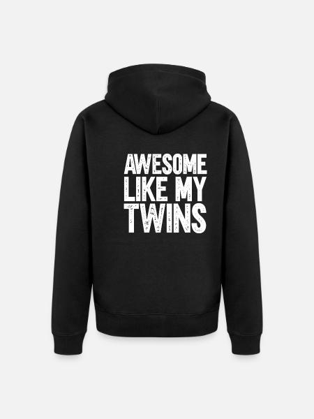 Fantastic like my twins - Unisex Premium Organic Zip Hoodie - black