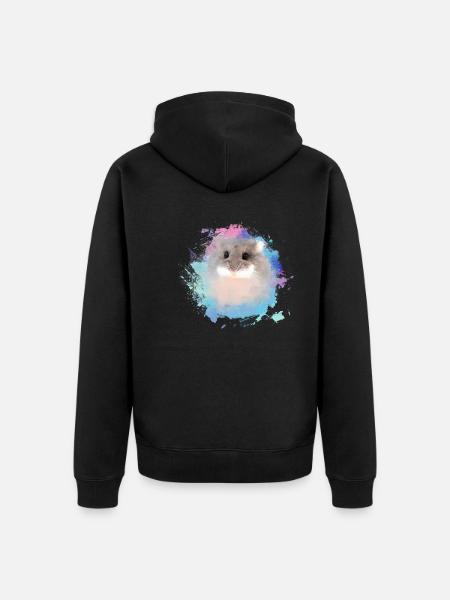 zwerghamster,hamster,bunt,graffiti,malerei - Unisex Premium Bio Zip Hoodie - Schwarz