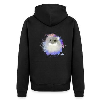 zwerghamster,hamster,bunt,graffiti,malerei - Unisex Premium Bio Zip Hoodie - Schwarz - Hinten - Nico (187cm)