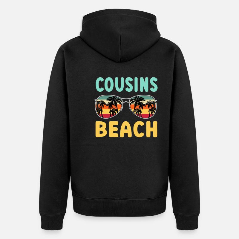 Cousins Beach - Unisex Premium Bio Zip Hoodie - Schwarz