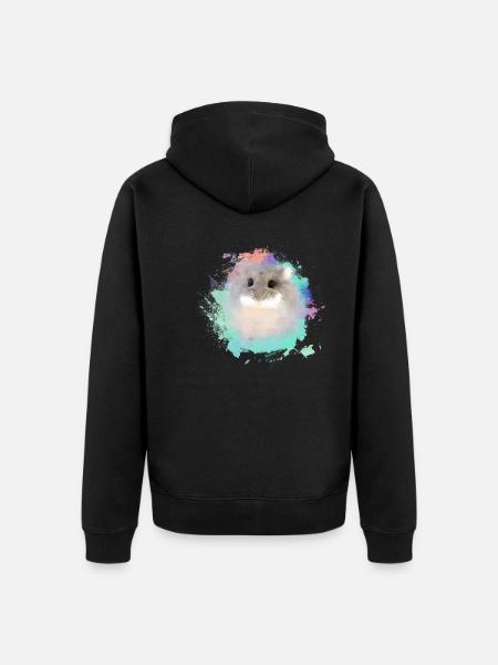 zwerghamster,hamster,bunt,graffiti,malerei,mint - Unisex Premium Bio Zip Hoodie - Schwarz