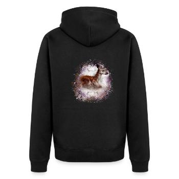 deer ,brown,wild,fawn,graffiti,bambi,fawn,foal - Unisex Premium Organic Zip Hoodie - black - Back - Nico (187cm)