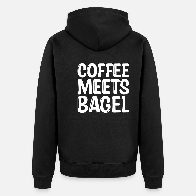 Le café rencontre Bagel - Veste à capuche bio Premium Unisexe - noir
