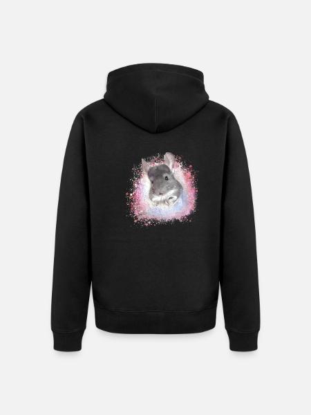chinchilla,graffiti,painting,angora rabbit - Unisex Premium Organic Zip Hoodie - black
