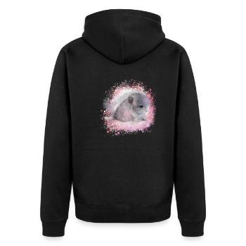 chinchilla,graffiti,painting,baby,pink - Unisex Premium Organic Zip Hoodie - black - Back - Nico (187cm)