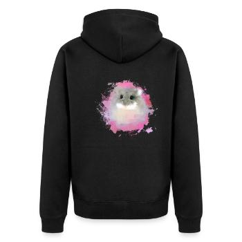 zwerghamster,hamster,bunt,graffiti,malerei,pink - Unisex Premium Bio Zip Hoodie - Schwarz - Hinten - Nico (187cm)