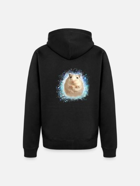 Jumping mouse,mouse,graffiti,painting,shrew - Unisex Premium Organic Zip Hoodie - black