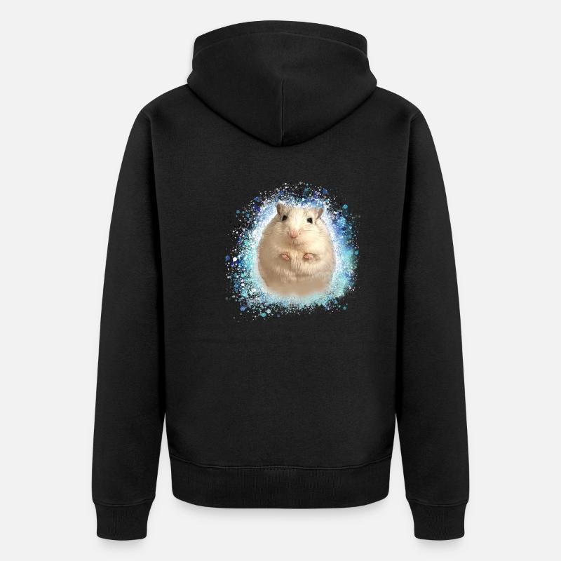 Springmaus,maus,graffiti,malerei,spitzmaus - Unisex Premium Bio Zip Hoodie - Schwarz