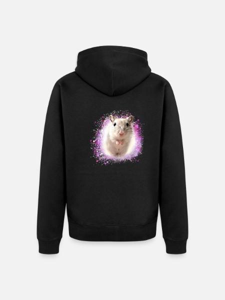 Jumping mouse,mouse,graffiti,painting,shrew - Unisex Premium Organic Zip Hoodie - black